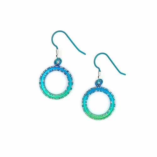 Coastal Edge Green Small Drop Earrings